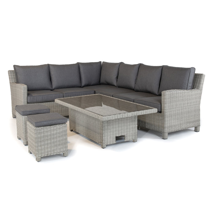 Palma Signature Corner Seating Right Sided in White Wash (choice of table)
