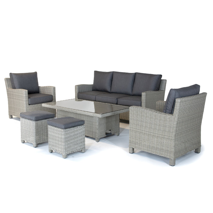 Palma Signature Sofa Set in White Wash with Choice of Table