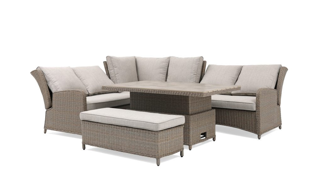 Kettler Derwent Right Hand Corner Reclining Set with Height Adjustable Table & Bench