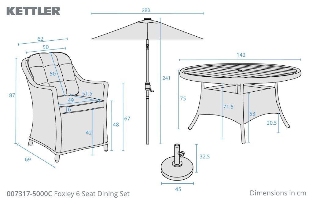 Kettler Foxley 6 Seater Dining Set