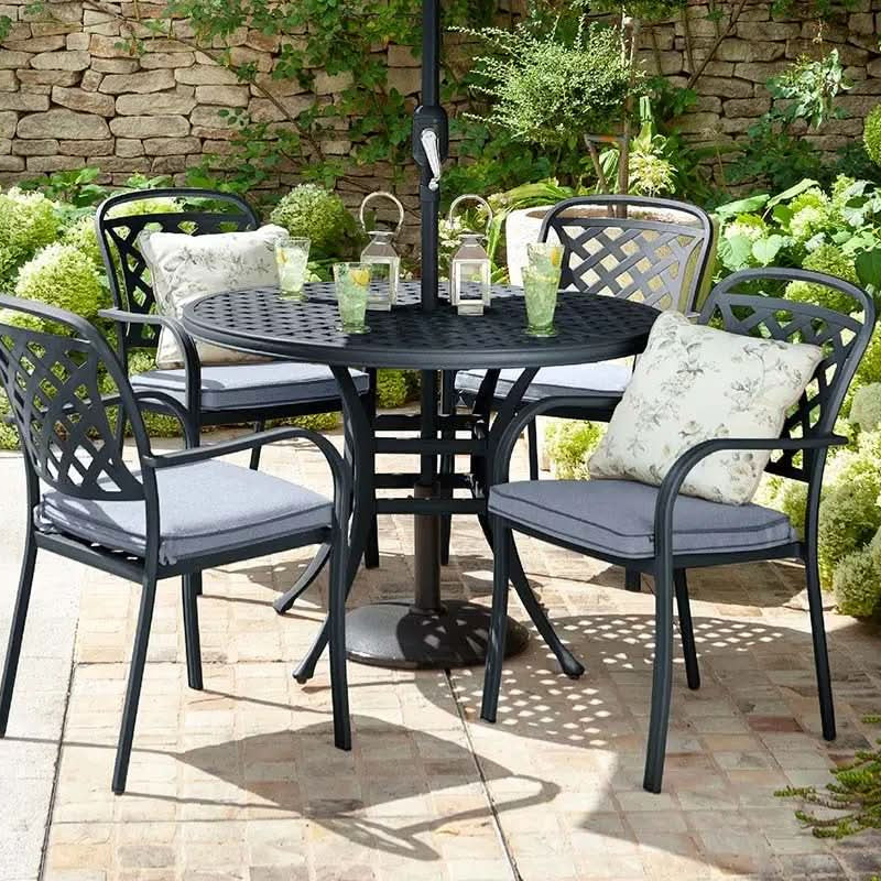 Hartman - Berkeley Round 4 Seat Dining Set in Antique Grey