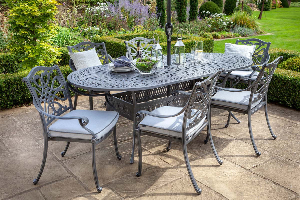 Hartman Capri Oval 6 Seat Dining Set in Antique Grey