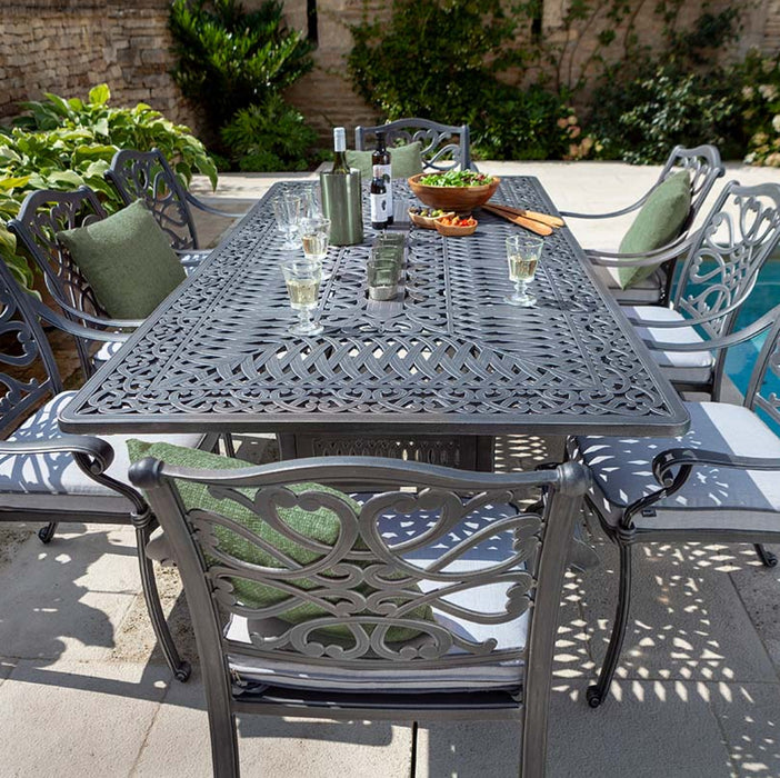 Hartman Capri 8 Seat Rectangular Dining Set in Antique Grey
