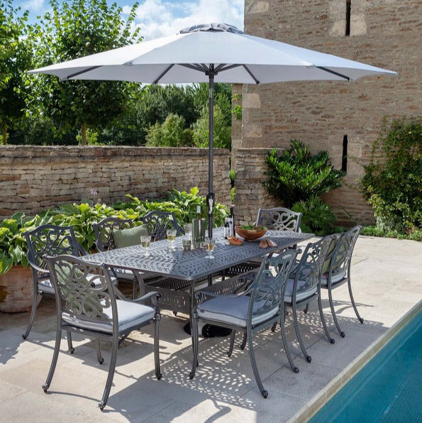 Hartman Capri 8 Seat Rectangular Dining Set in Antique Grey