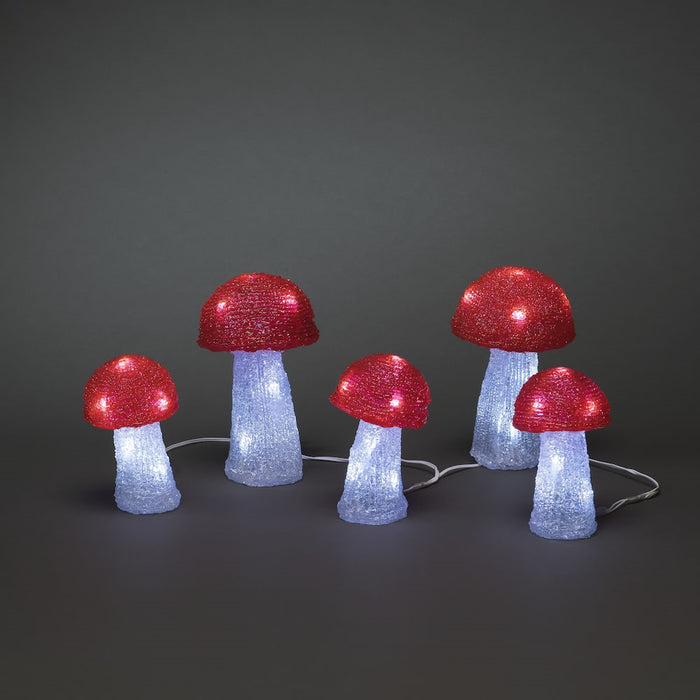 5 Piece Acrylic Mushroom Light Set 12.5cm