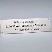 Stainless Steel Memorial Bench Custom Made Plaque