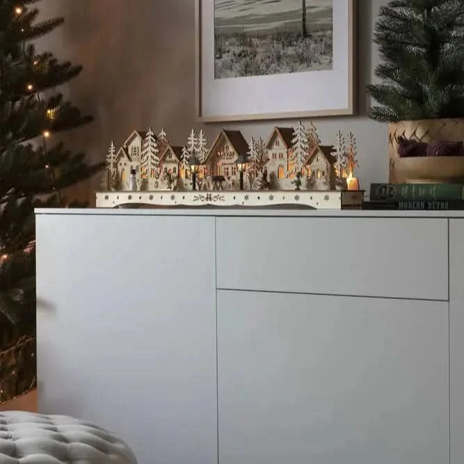 Konst Smide Wooden Village Silhouette