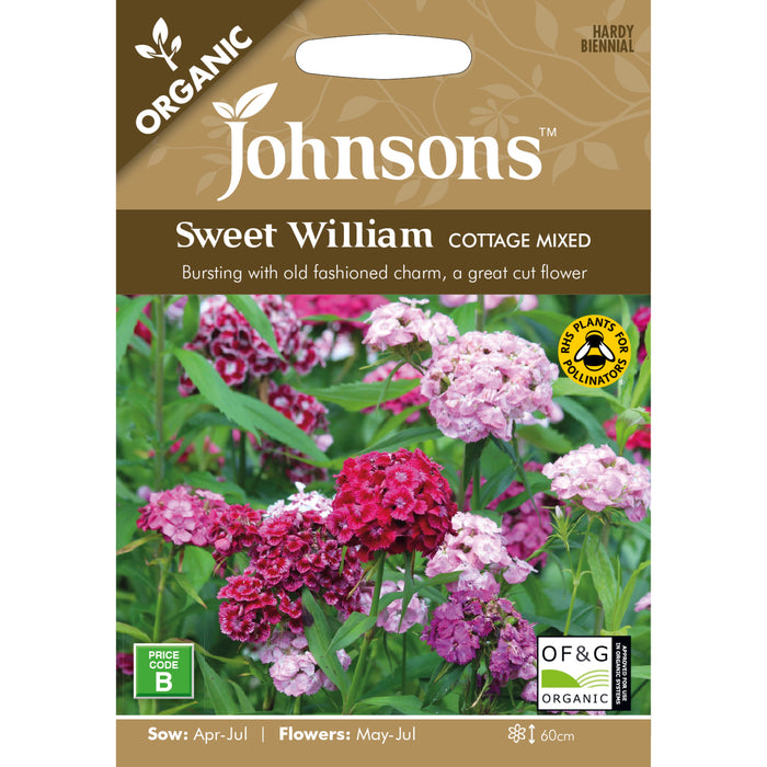Flowers Organic Sweet William Cottage Mixed