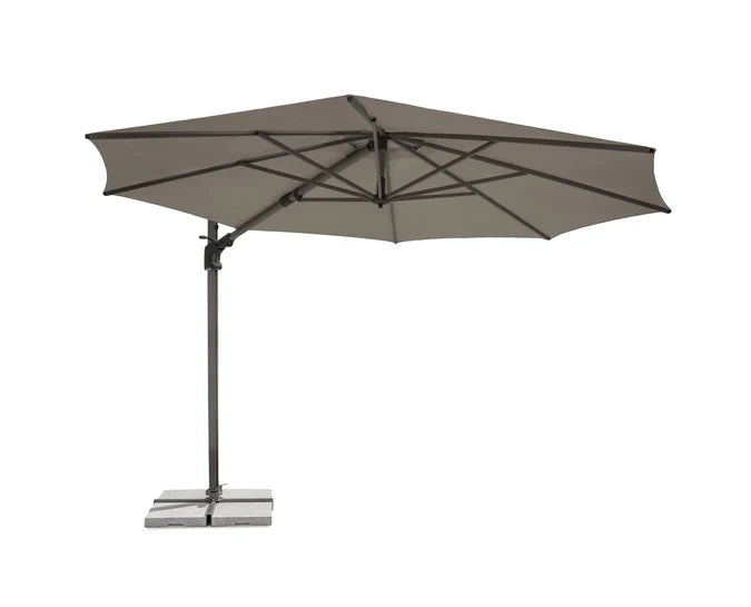 Kettler Luna 3.0m Round Cantilever Parasol with Granite Base - Taupe, Stone or Slate