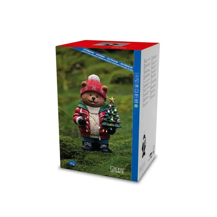 Konst Smide Large LED Teddy Bear with Christmas Tree