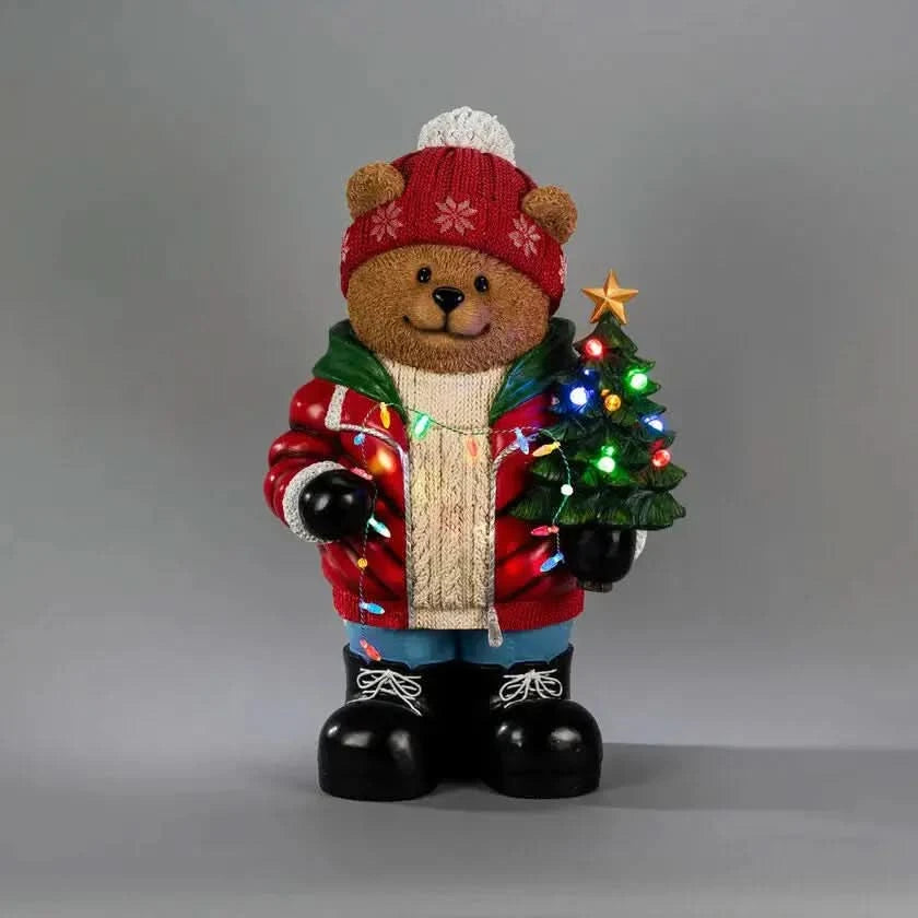 Konst Smide Large LED Teddy Bear with Christmas Tree