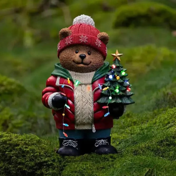 Konst Smide Large LED Teddy Bear with Christmas Tree