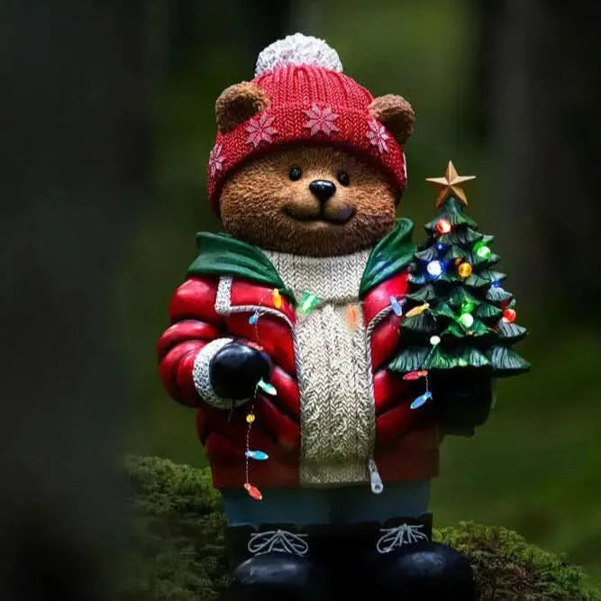 Konst Smide Large LED Teddy Bear with Christmas Tree