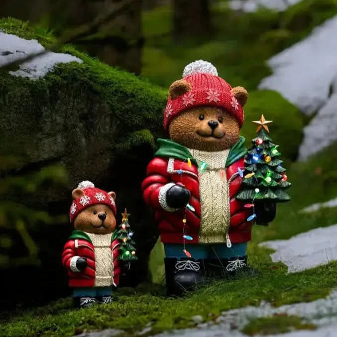 Konst Smide Large LED Teddy Bear with Christmas Tree