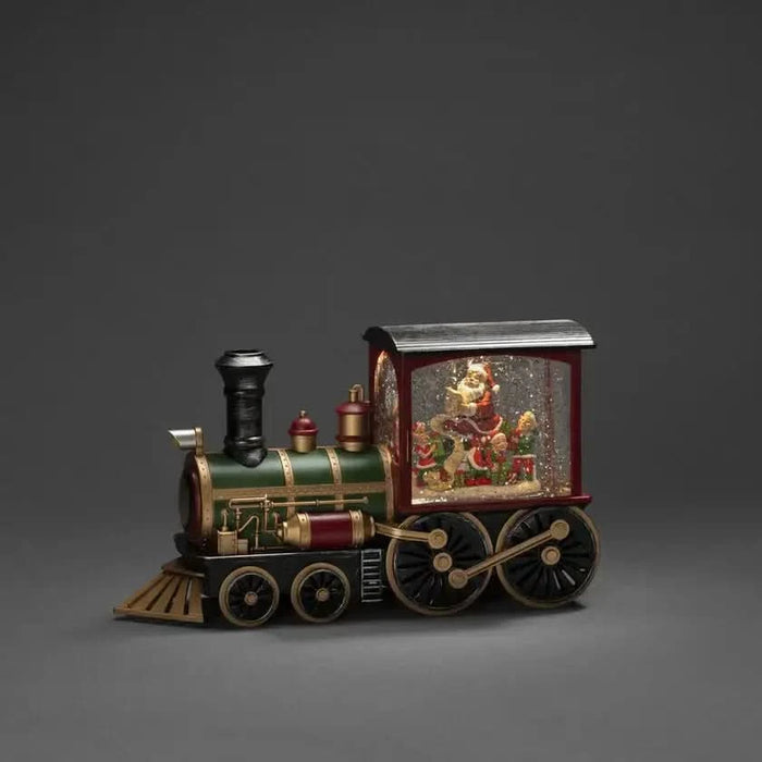 Konst Smide Snow Globe Water Lantern Santa in Train