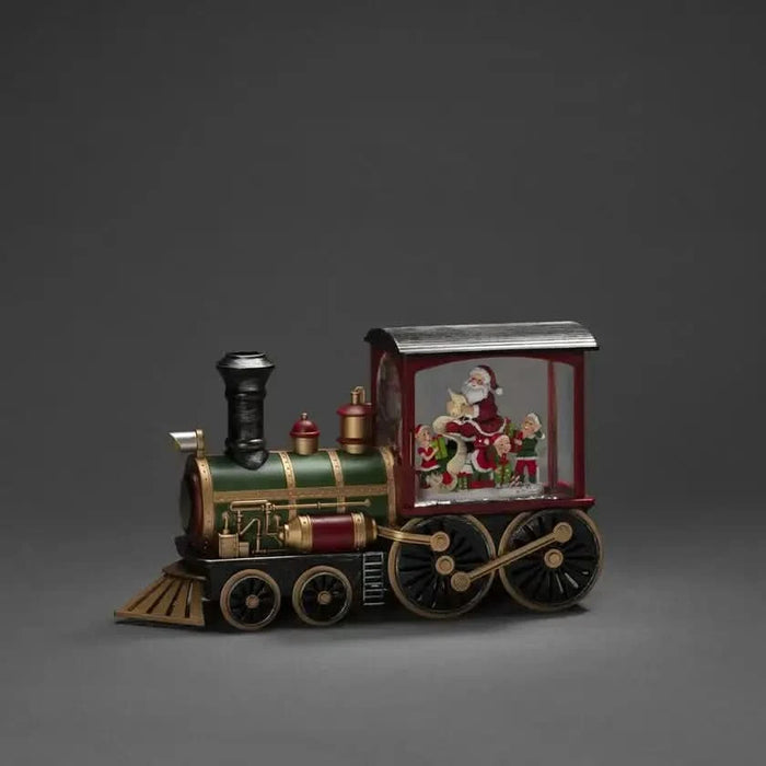 Konst Smide Snow Globe Water Lantern Santa in Train