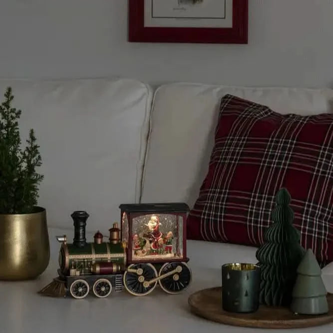 Konst Smide Snow Globe Water Lantern Santa in Train