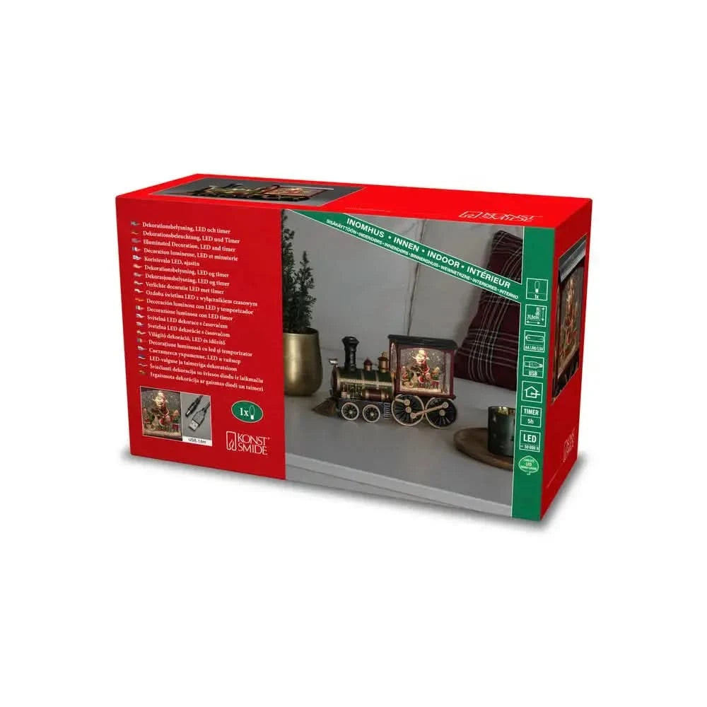 Konst Smide Snow Globe Water Lantern Santa in Train