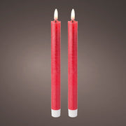 LED Wick Dinner Candle Wax Christmas Red, Warm White 1 Lights