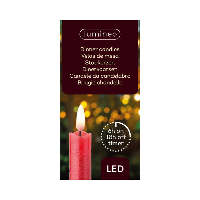 LED Wick Dinner Candle Wax Christmas Red, Warm White 1 Lights