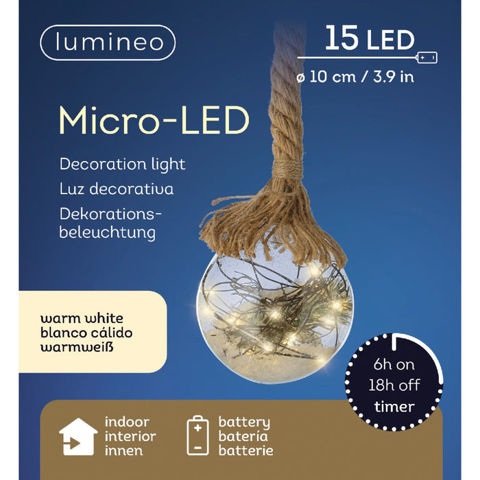 Lumineo Micro LED Snow Ball Pine Classic Warm Indoor (10cm Diameter)