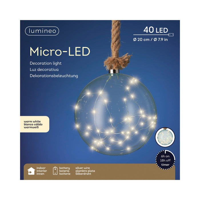 Micro LED Ball Diameter 20cm Blue, Warm White 40 Lights