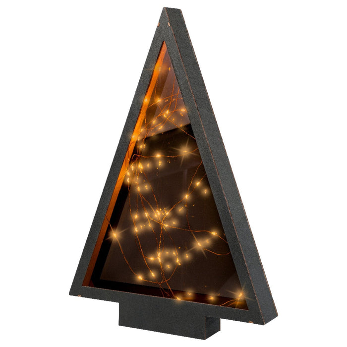 Micro LED Frame Plywood Tree 47cm High Black, Classic Warm 60 Lights