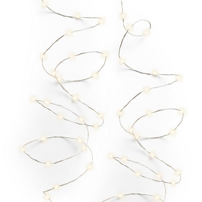 Micro LED String Lights 8 Function Twinkle Effect Silver, Warm White 1 ...