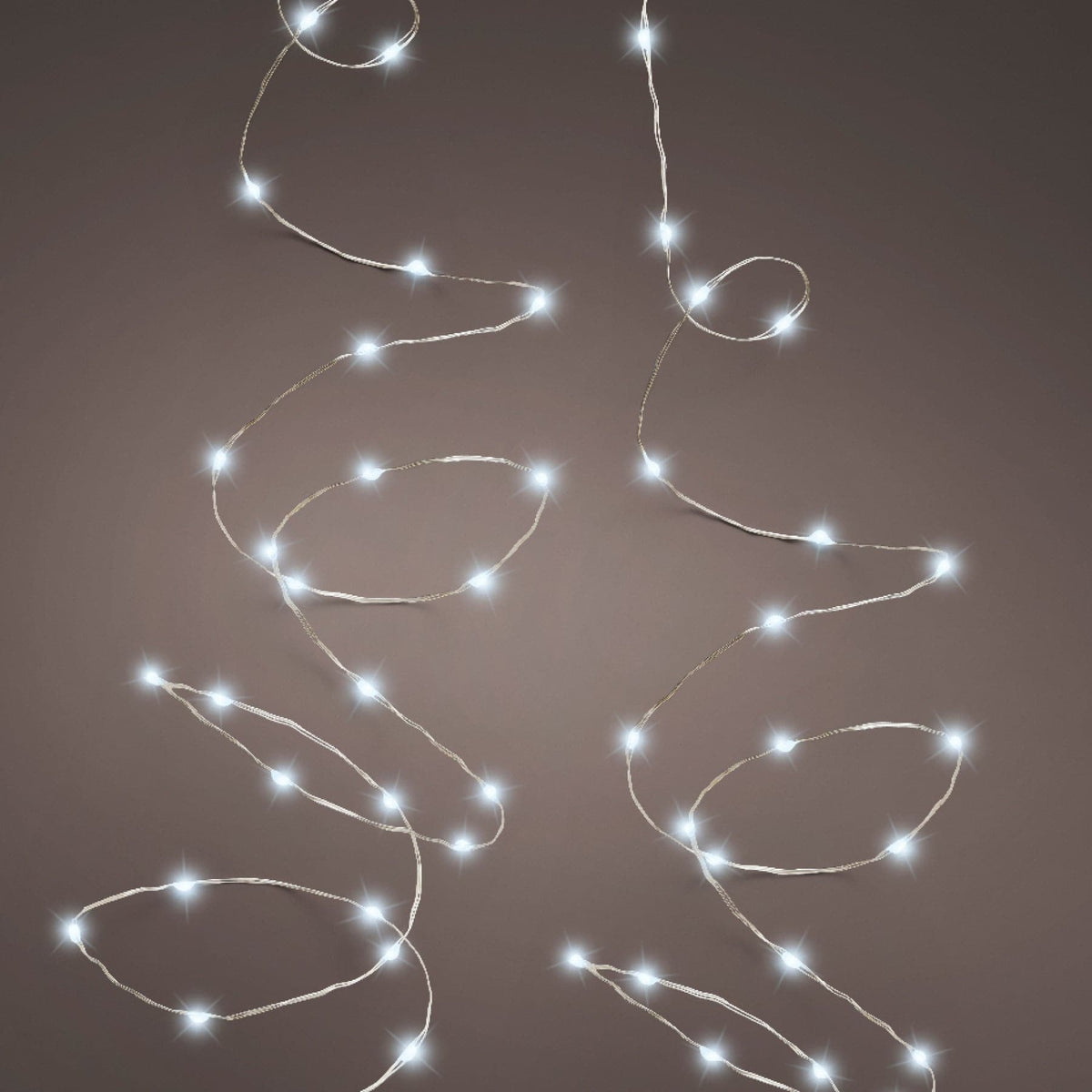 Micro LED String Lights 8 Function Twinkle Effect  Silver, Cool White 240 Lights