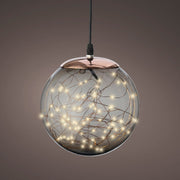 Micro LED Ball Plastic Hanging Diameter 20cm Smokey, Classic Warm 80 Lights