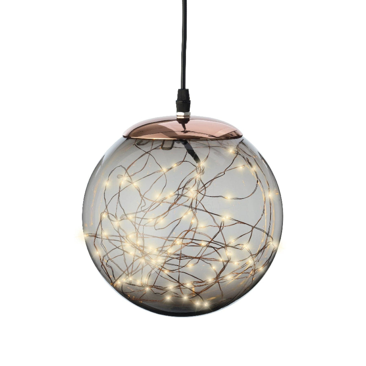 Micro LED Ball Plastic Hanging Diameter 40cm Smokey, Classic Warm 300 Lights