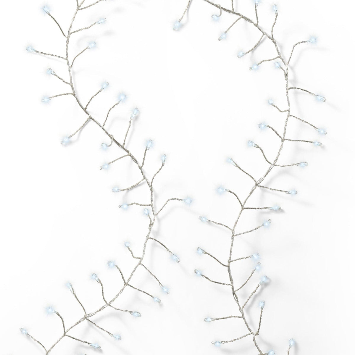 Micro LED Compact Lights 8 Function Twinkle Effect  Silver, Cool White 960 Lights