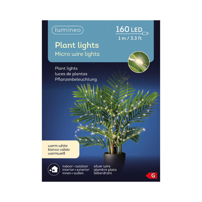 Micro Plant Lights  Silver, Warm White 160 Lights