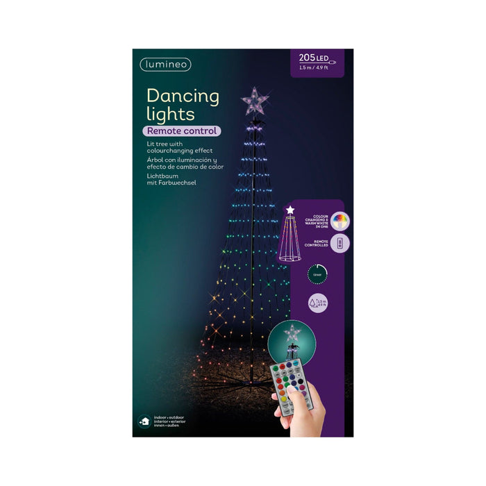 Micro Dancing Lights 3D Tree Colour Changing Effects  Black, Warm White, Colour Changing 205 Lights