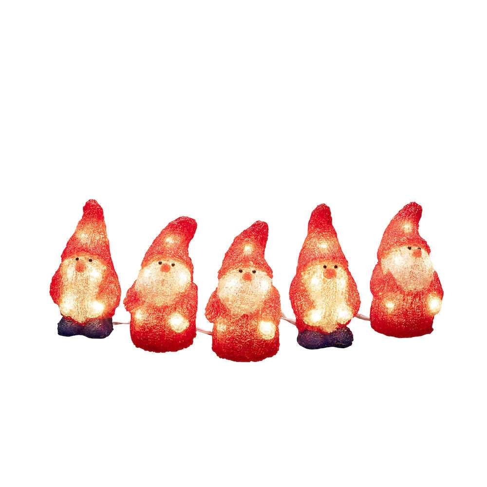 5 Acrylic Santa Lights Set