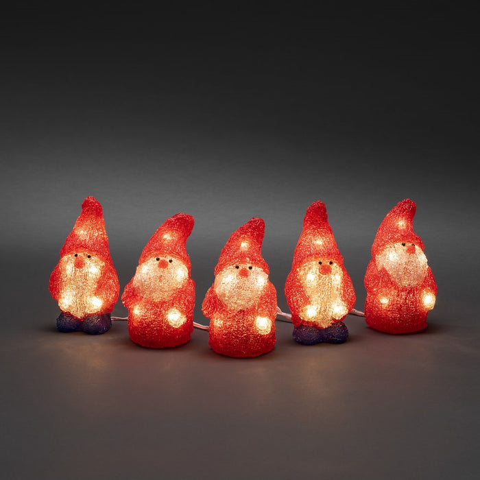 5 Acrylic Santa Lights Set