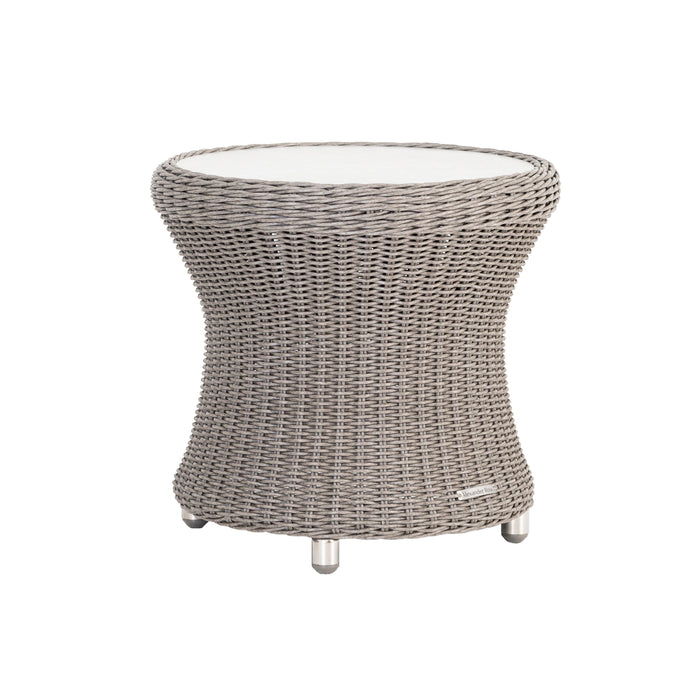 Hazelmere Grey Weave Lounge Lazy Chairs Pistachio Cushions with Side Table