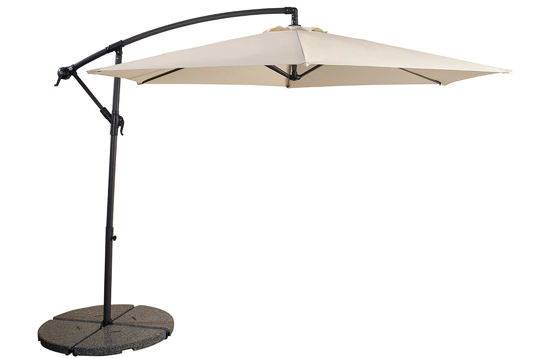 Hartman Mediterranean Round Cantilever Free Arm Parasol with Base - Dove