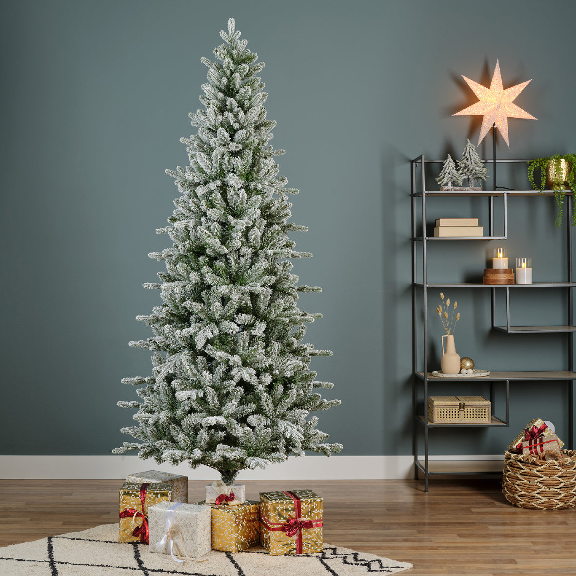 Everlands Frosted Killington Fir Slim Christmas Tree 210cm / 7ft