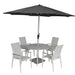 Bramblecrest Sofia Round Table with 4 Armchairs, Parasol & Base Set - Grey