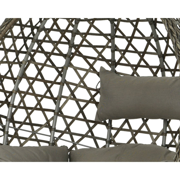 Montreal Rattan Hanging Egg Chair in Grey