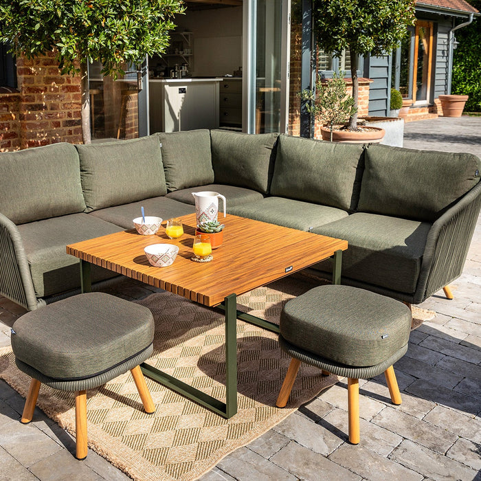 Hartman Eden Square Casual Dining Set in Juniper Green