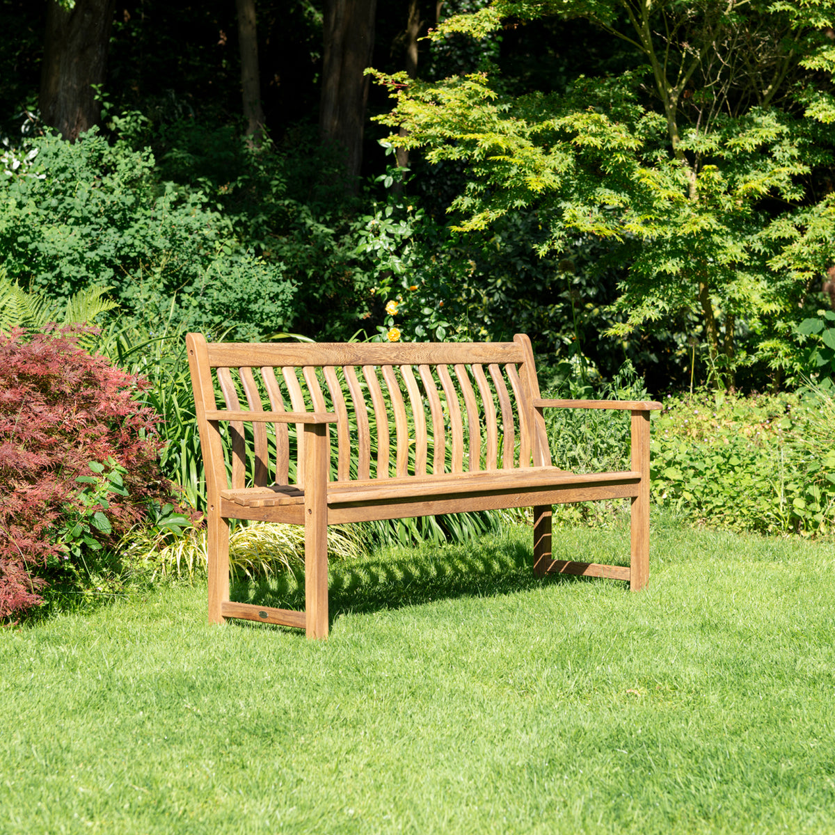 Alexander Rose Albany Broadfield Flat Arm Garden Bench 4ft (122cm)
