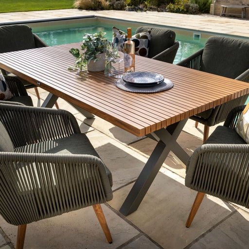 Hartman Eden 6 Seater Dining Set In Juniper Green 