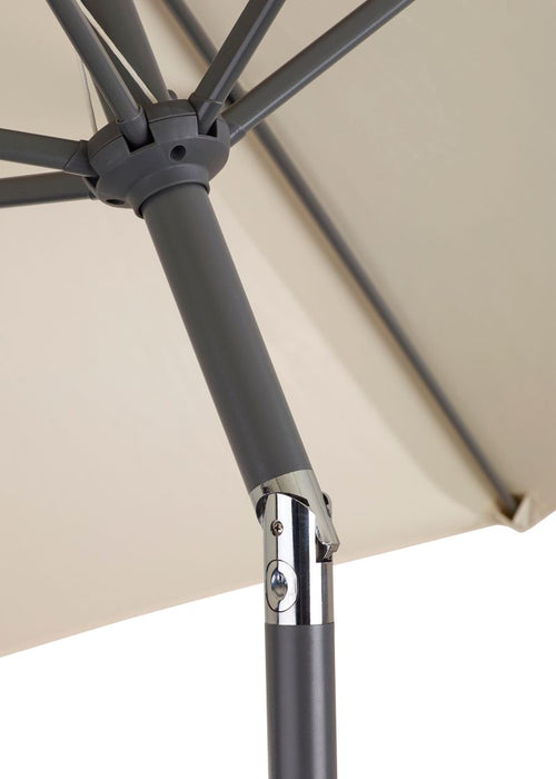 Hartman Balearic Market Parasol Round 2.7m - Dove Light Grey, Dark Grey, Forest Green