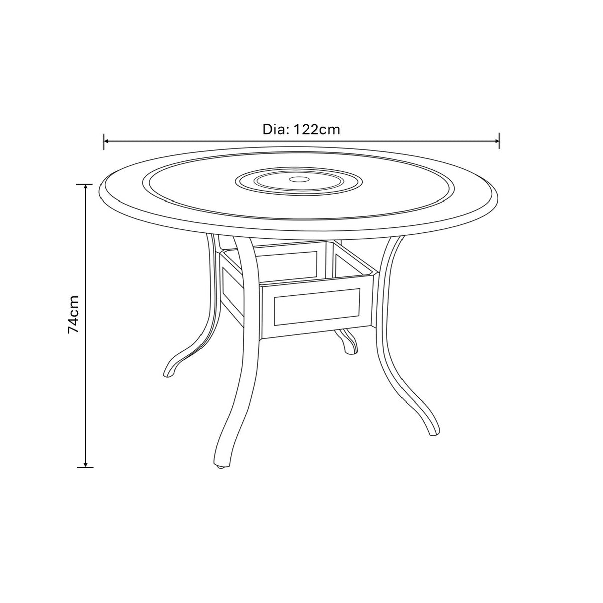 Hartman Amalfi 4 Seater Complete Dining Set in Bronze