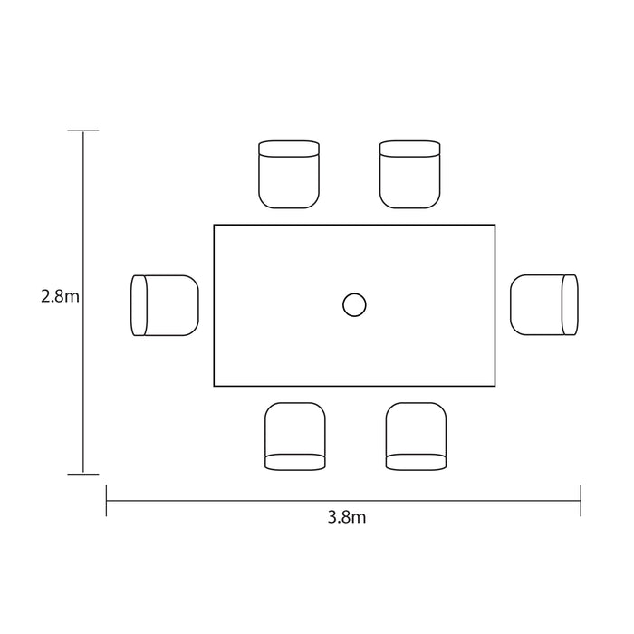 Hartman Arley 6 Seat Rectangular Dining Set
