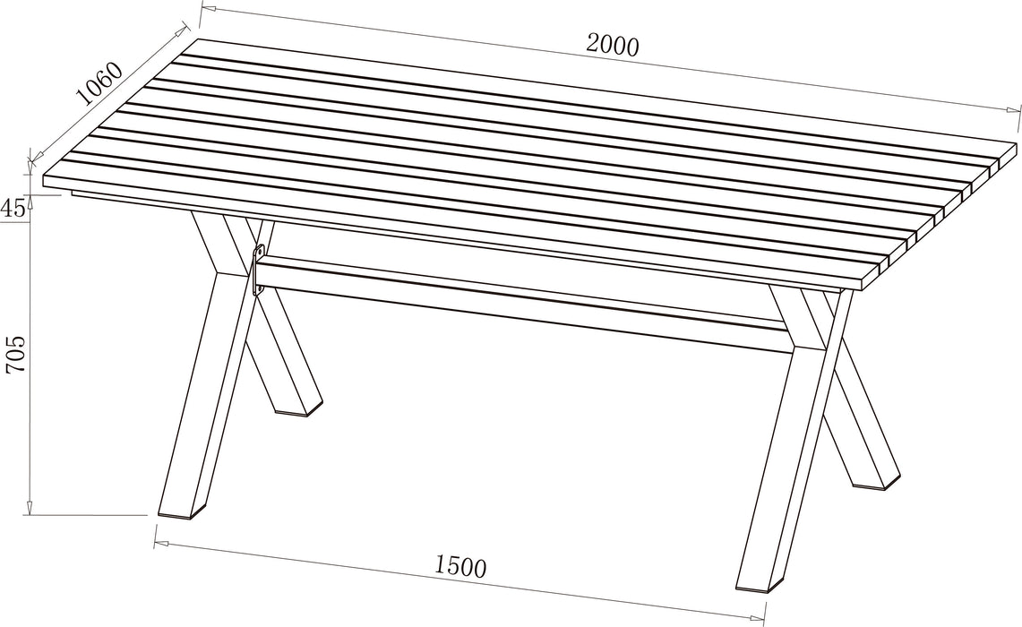 Hartman Arley 6 Seat Rectangular Dining Set