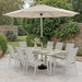 Bramblecrest Sofia Rectangle Table with 8 Armchairs, Parasol & Base Set - Grey