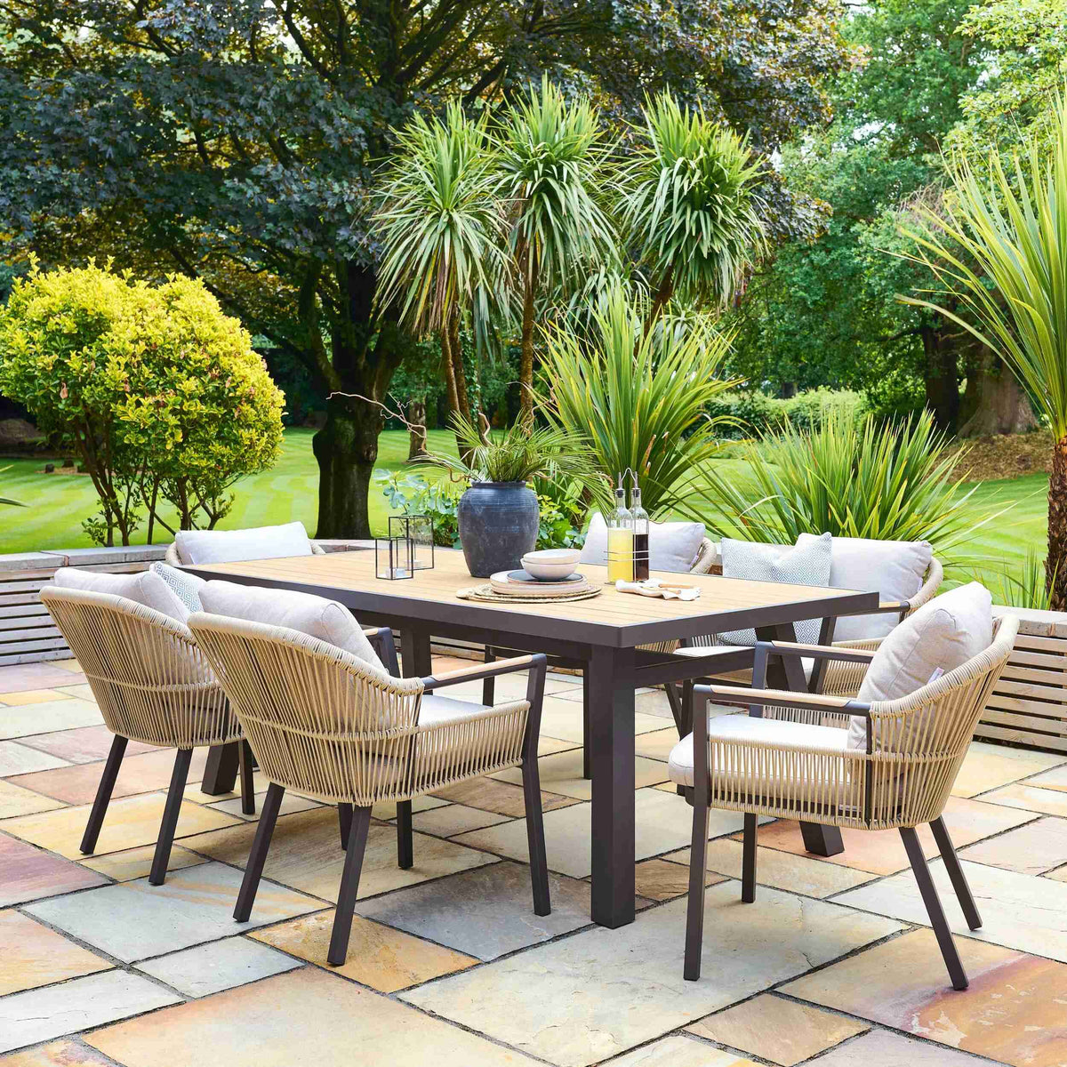 Alexander Rose Bali 6 Seat Outdoor Rectangle Dining Set